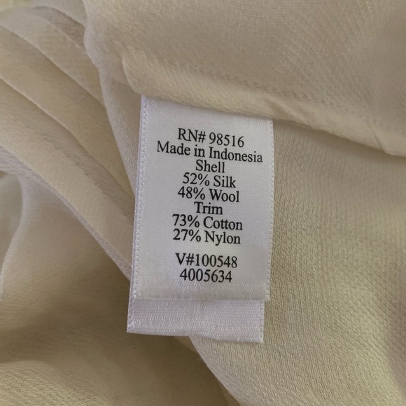 NWT Coldwater XS Long Sleeve Blouse Ivory Lace Detail Textured romantic fairy - Picture 7 of 7